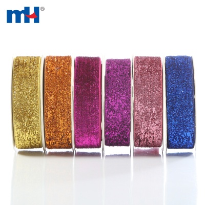 Assorted Color Glitter Velvet Ribbon