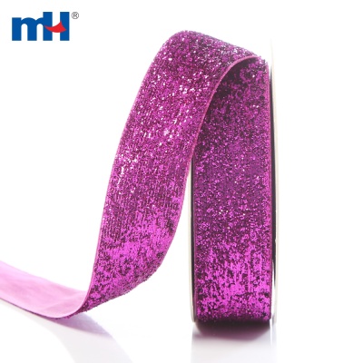 25mm Metallic Velvet Ribbon - Fuchsia