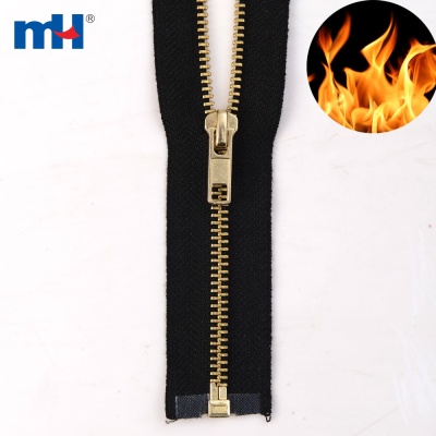 #5 Brass Fire Retardant Separating Zippers
