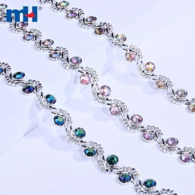 20mm Plastic Rhinestone Chain with Glass A
