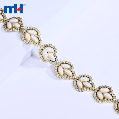 22mm White AB Plastic Chain with Stone