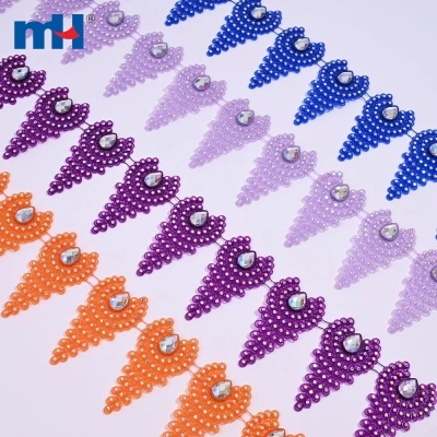 72mm Plastic Teardrop Rhinestone Fringe Trim