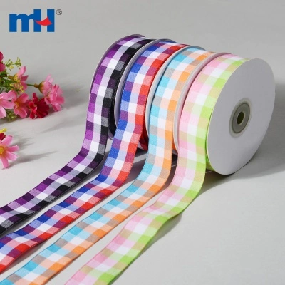 Color Check Plaid Wired Ribbon