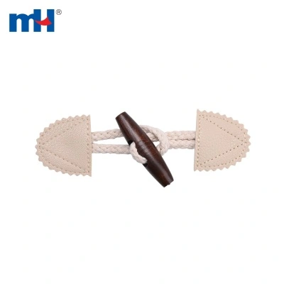 Leather Sew-On Wood Toggle Buttons