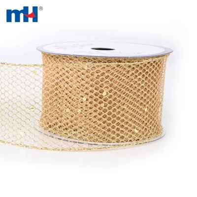 Mesh Giltter Christmas Ribbon
