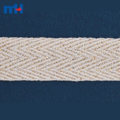 15mm Metallic Cotton Webbing