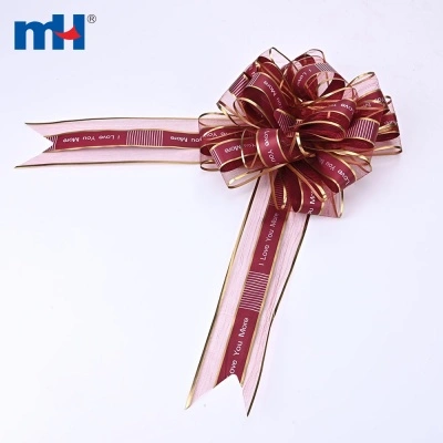 64×860mm Printed Sheer Pull Bow Ribbon