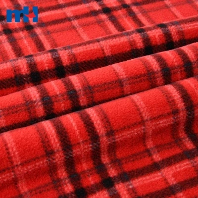 Red Tartan Polar Fleece Material