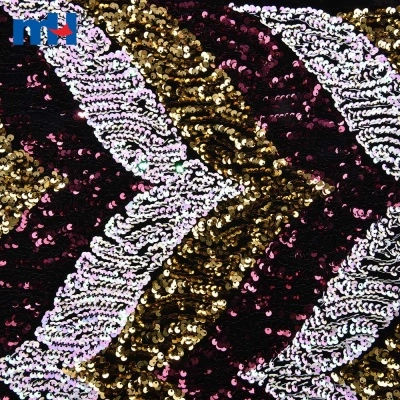 Velvet Sequence Lace Fabric