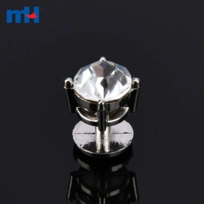 Faceted Crystal Cufflinks Button